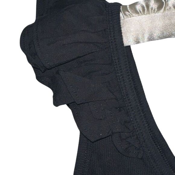 *NEW* Set of Black Ruffle Small Tank w/ Tropical Print Linen Shorts Sz 6 - Picture 4 of 16